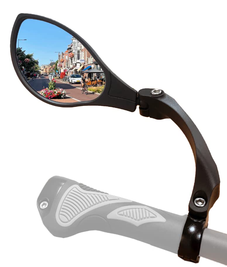Hafny NEW Handlebar Bike Mirror, HD Glass Lens (Anti-glare Blue Left) HF-M902LB-FR01 - Image 1